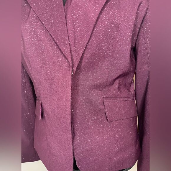 NWT PARALLEL PURPLE GLITTER BUSINESS OFFICE BLAZER. *Brand new* - Picture 8 of 10